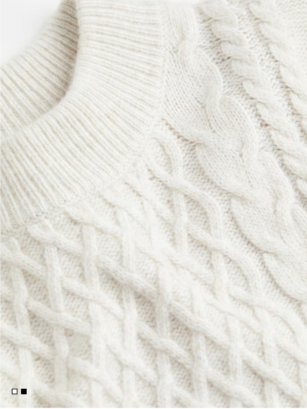 H&M Cream Cable Knit Long Sleeve Dress - Picture 2 of 11